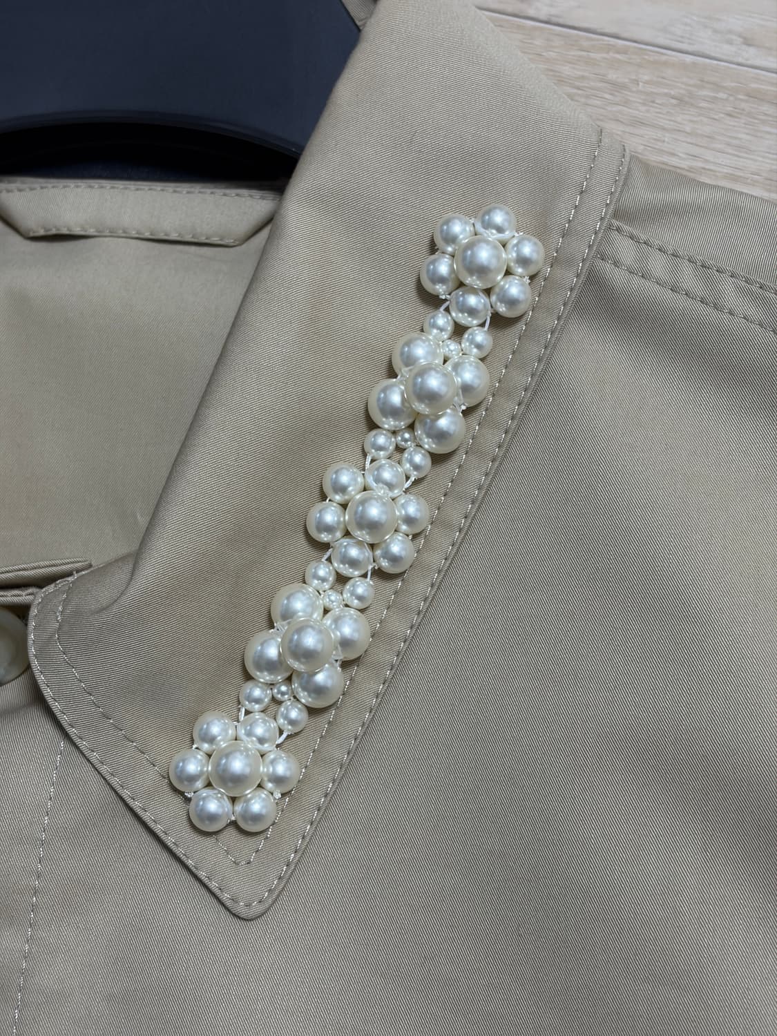 (유일매물) 시몬로샤 펄 디테일 워크자켓 하프 트렌치코트 상품이미지4