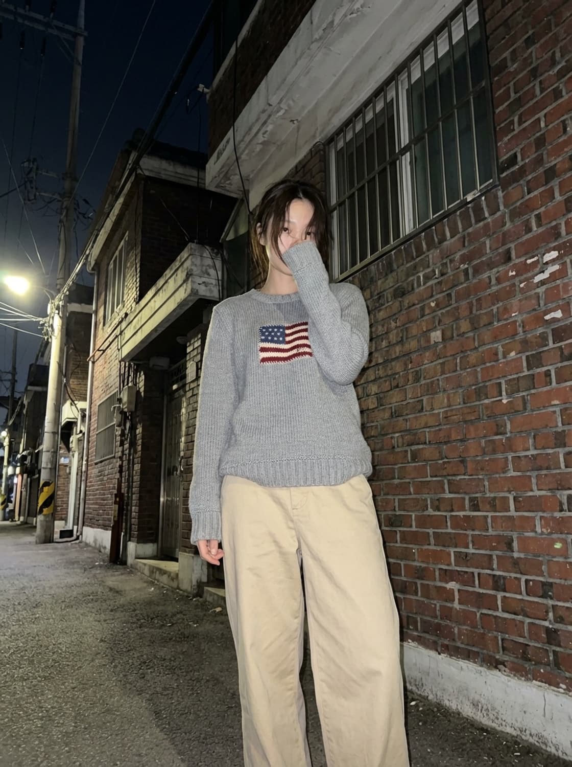 폴로 진스 컴퍼니 초창기 홍콩 버전 플래그 니트 스웨터 상품이미지1