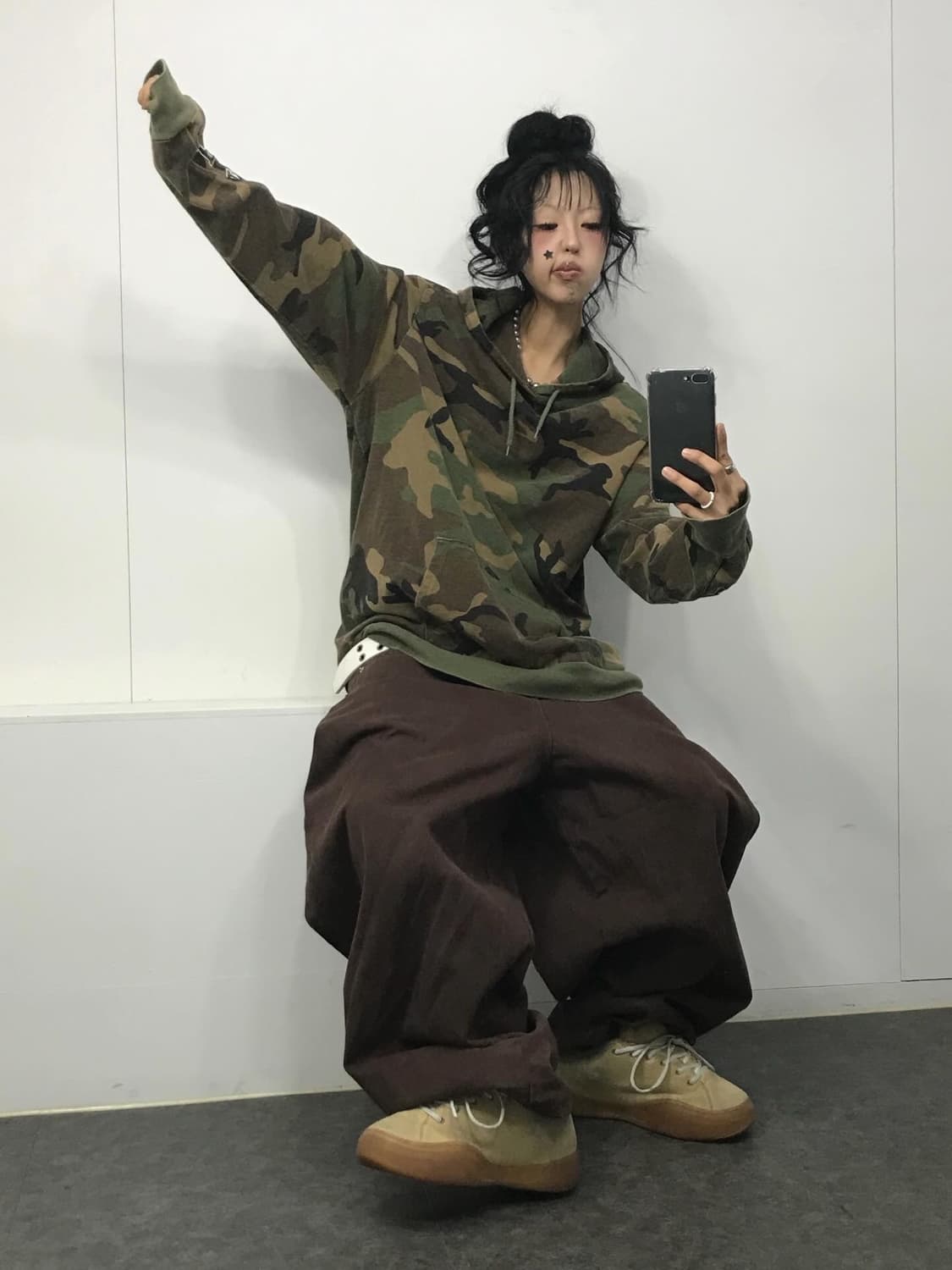 슈프림 사이드 로고 자수 카모 후드 롱슬리브  상품이미지8