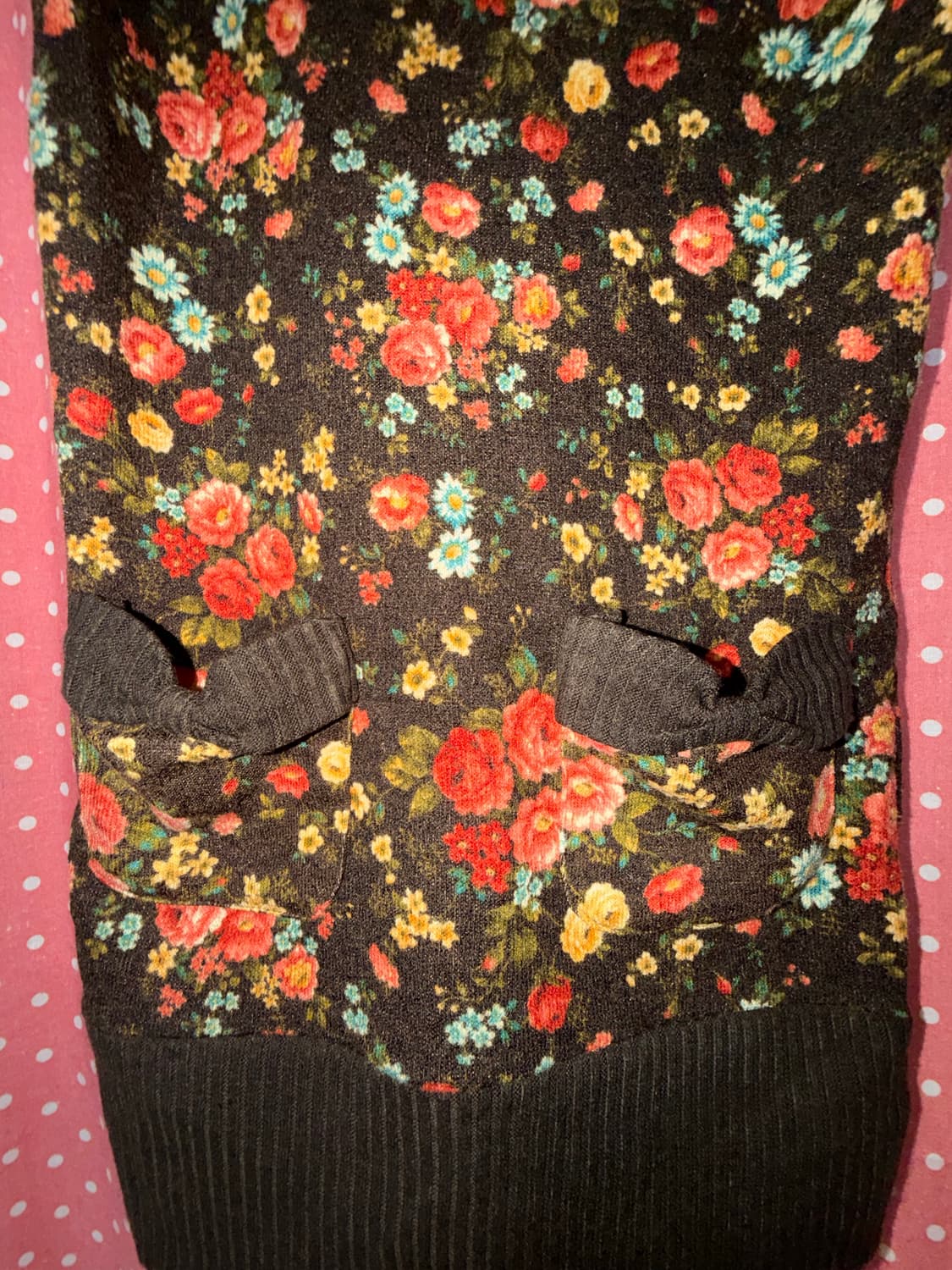 [LOVE ME] 러브미 플라워 리본 디테일 니트 조끼 상품이미지2