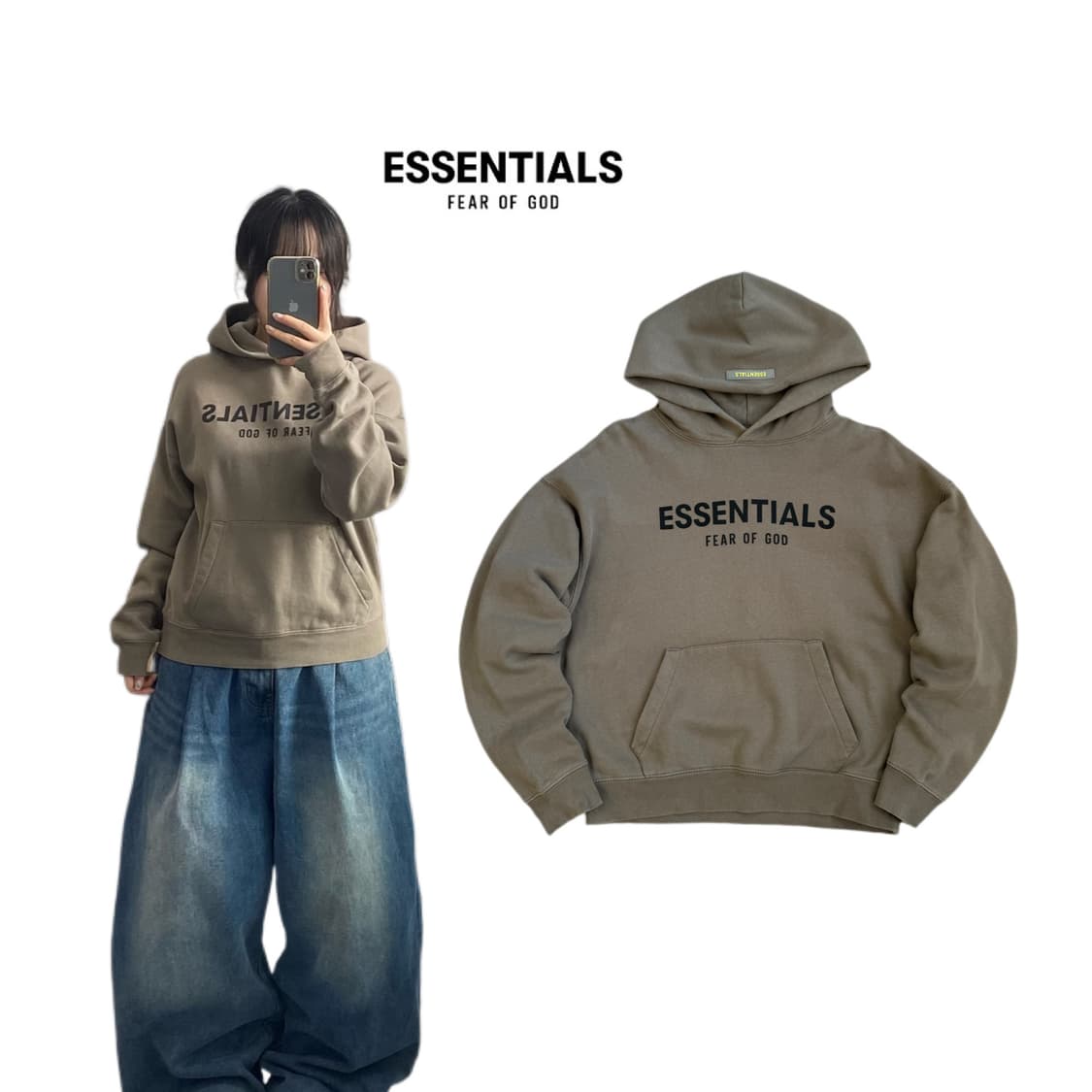 피어오브갓 에센셜 빅로고 풀오버 스웻 후드티 상품이미지1