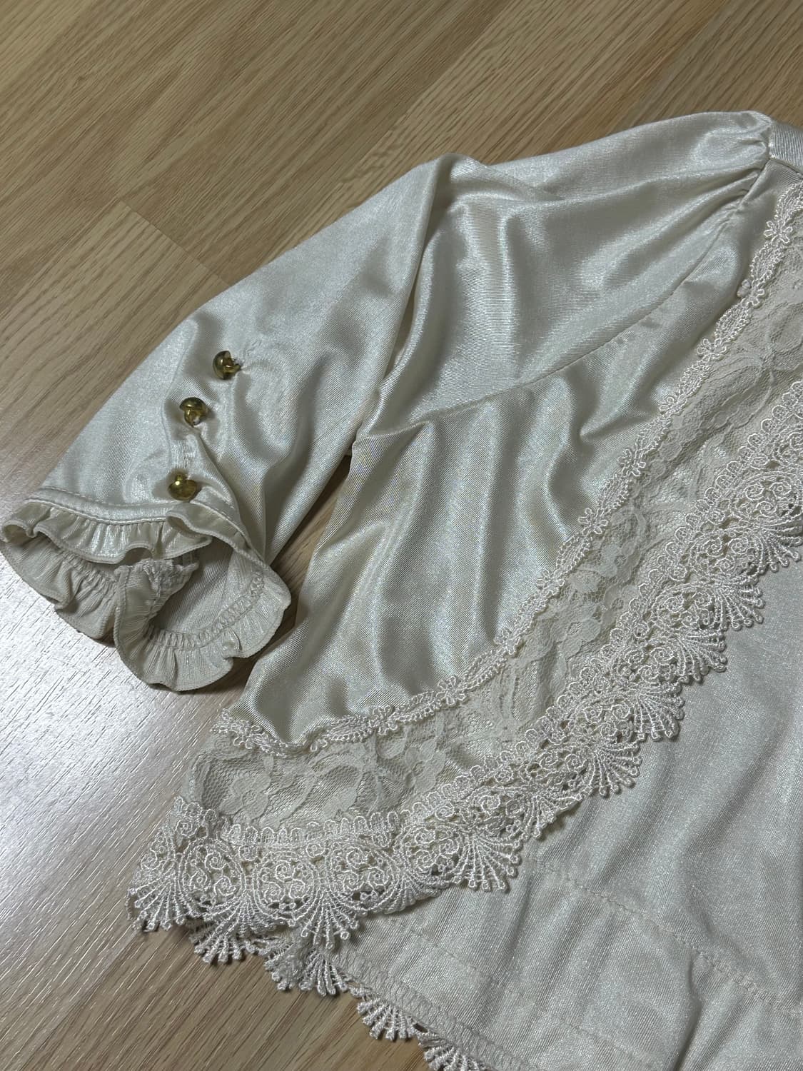 엑시즈팜 실크 레이스 반팔가디건 빈티지 모리 갸루 상품이미지3