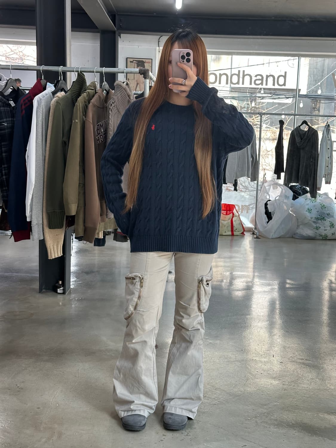 폴로랄프로렌 케이블니트 네이비 상품이미지3