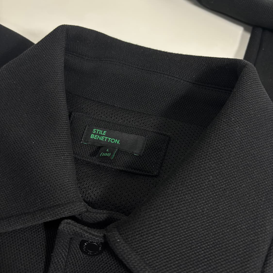 L 베네통 블랙 백로고 바시티자켓 상품이미지4