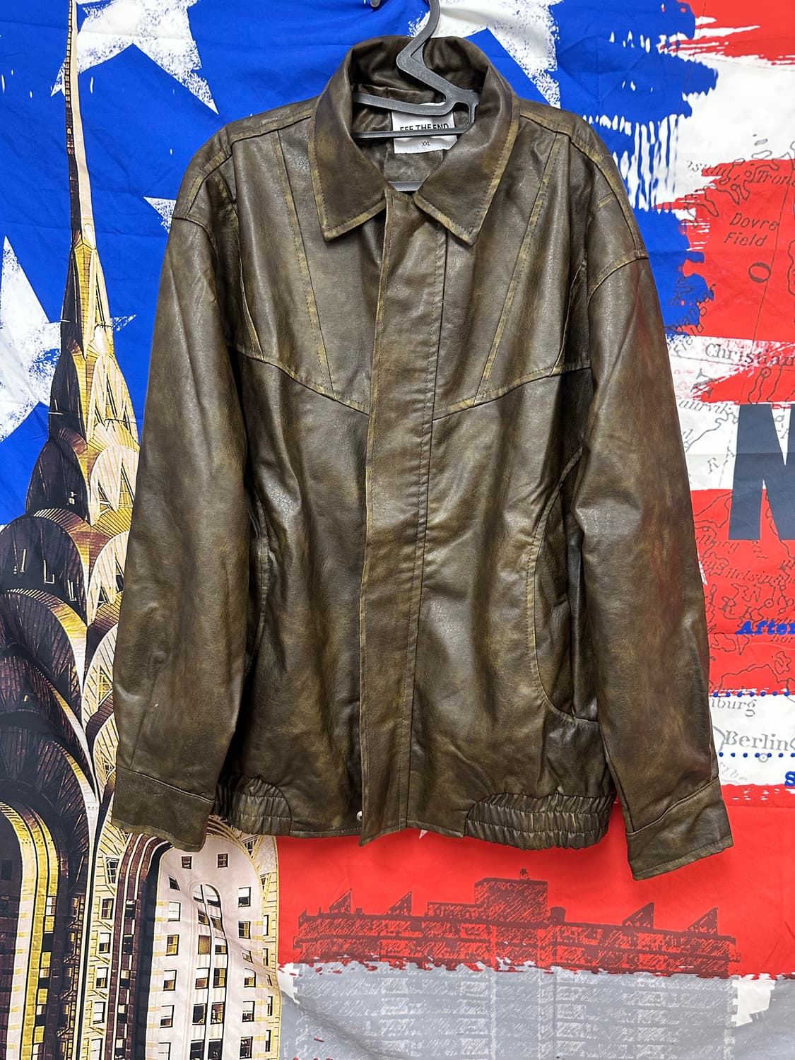 빈티지 오버핏 가죽자켓 XXL 110 상품이미지1