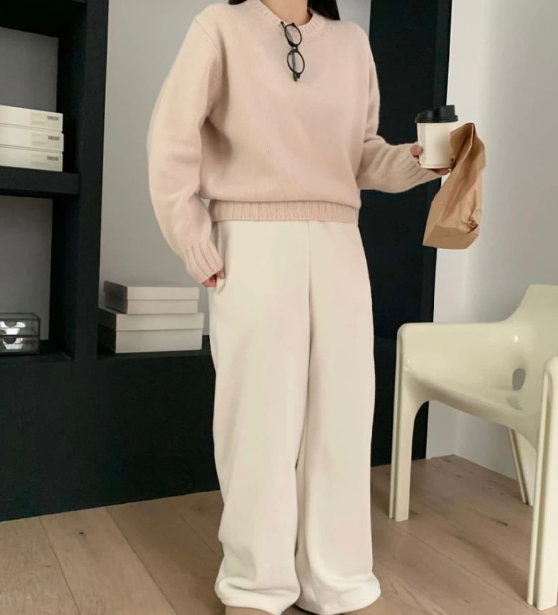 플라넬fllanel 플리스팬츠 아이보리 새상품 상품이미지6