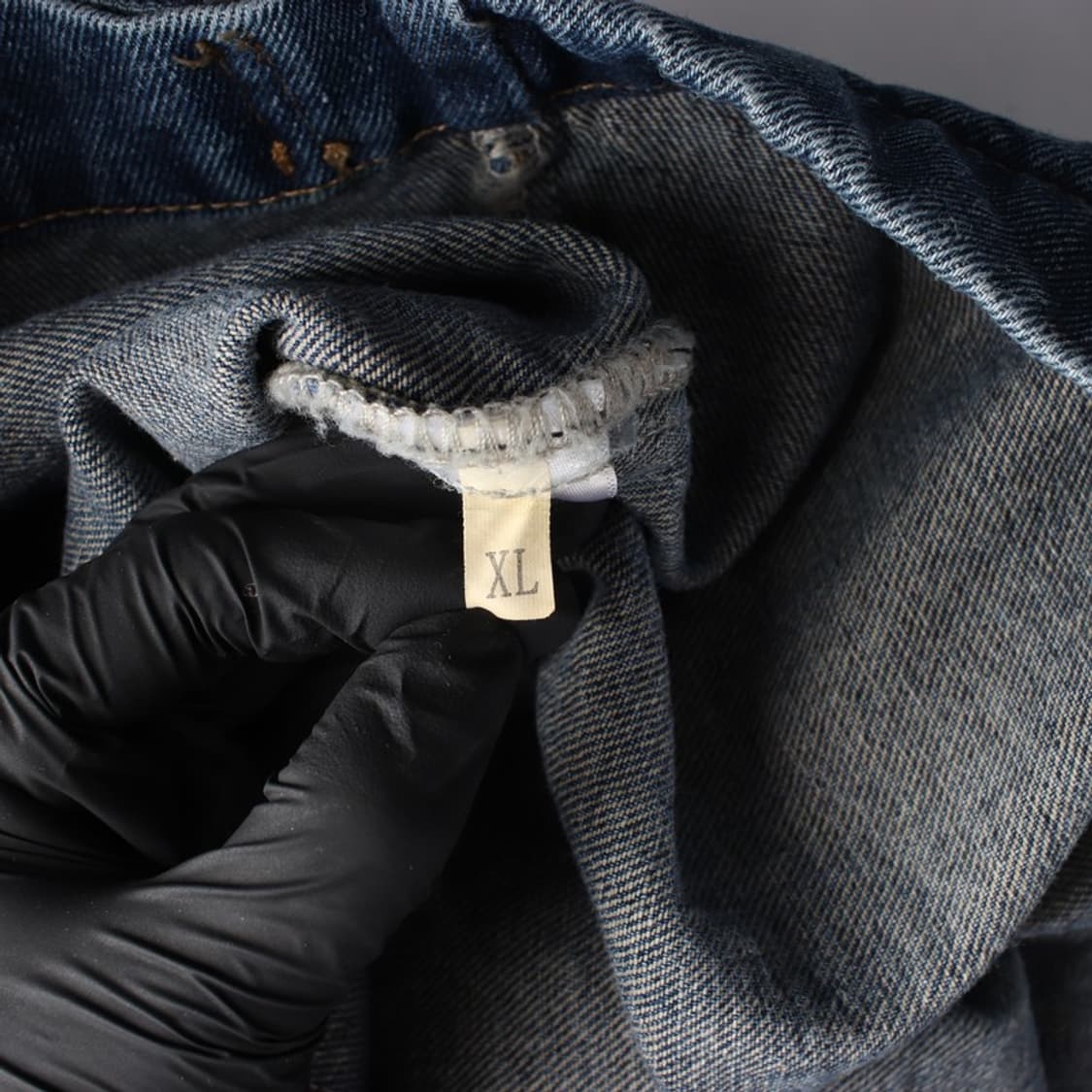 앨빈클로 DE LUXE 절개 디테일 하이넥 데님 자켓 XL 상품이미지6