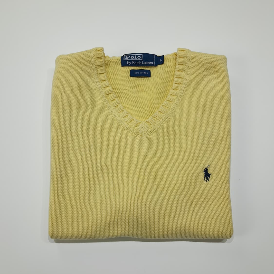 CL026 폴로 코튼 블루라벨 라이트옐로우 니트 베스트 상품이미지8