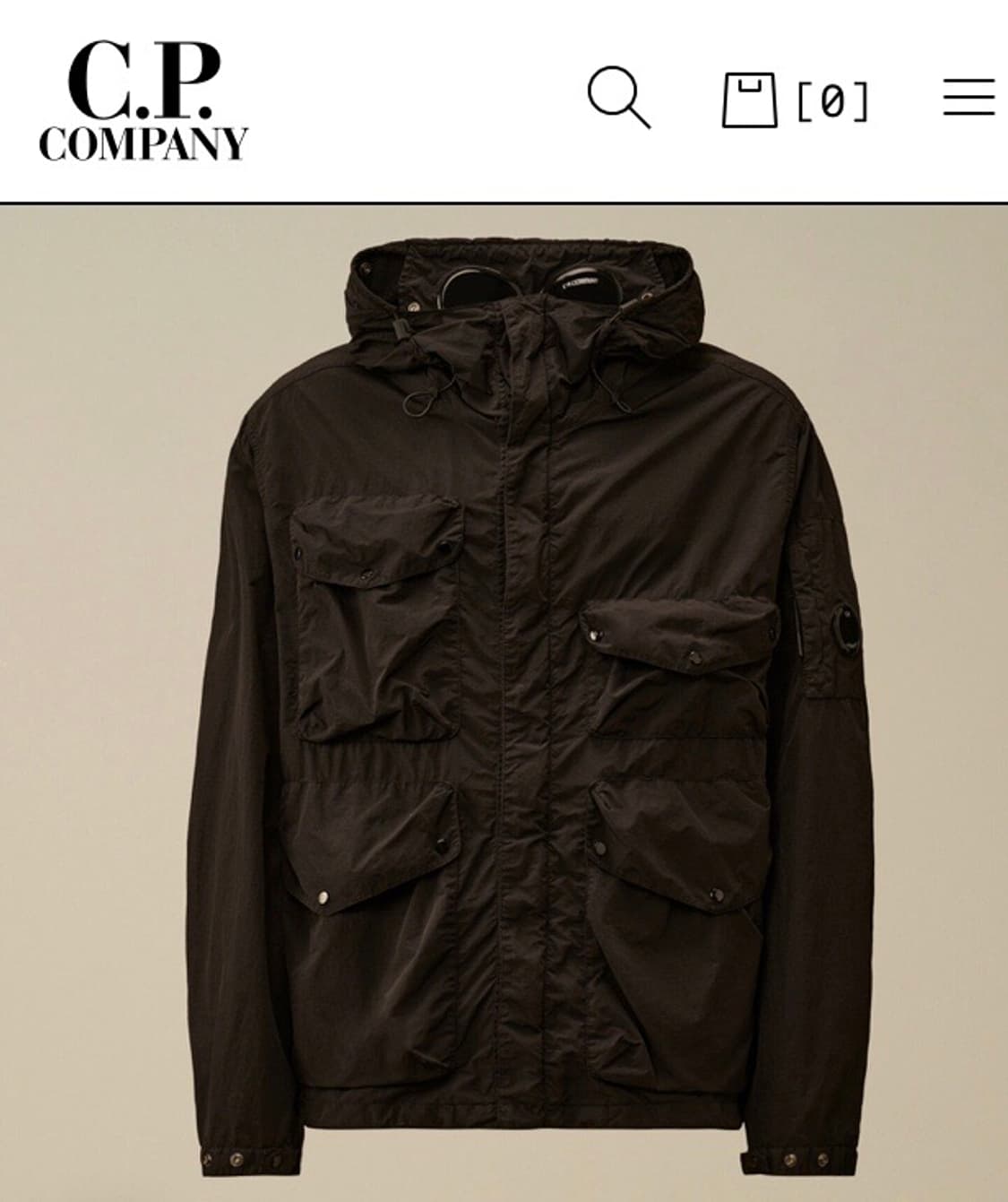 씨피컴퍼니 FLATT NYLON GOGGLE JACKET 블랙 판매합니다 상품이미지1