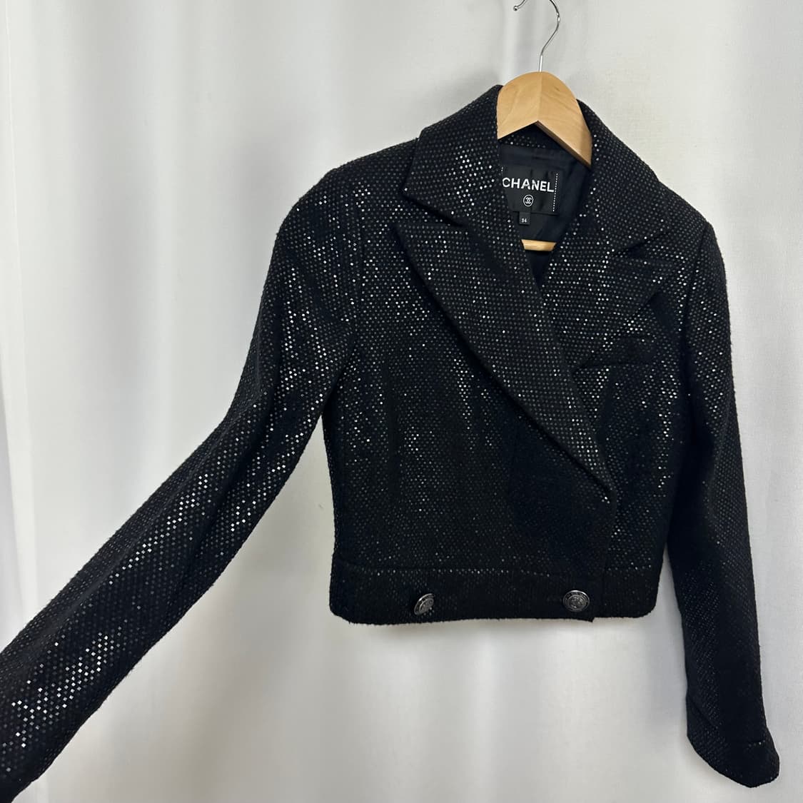  샤넬 여자 정품 모/견 자켓 샤넬버튼 검정 33(34) 44추천 상품이미지3