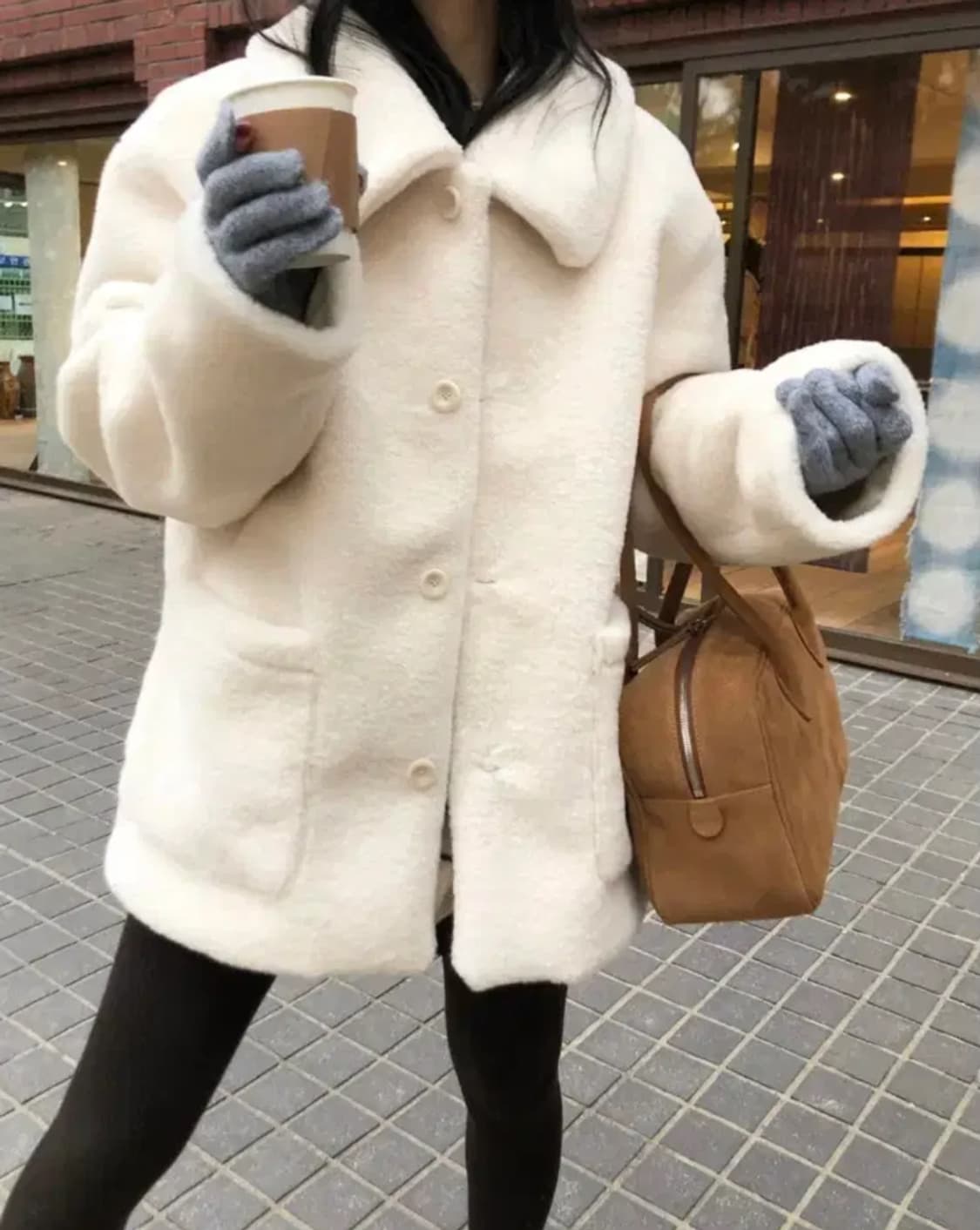 러브유쏘머치 카라털 점퍼 테디베어무스탕 브라운 상품이미지9