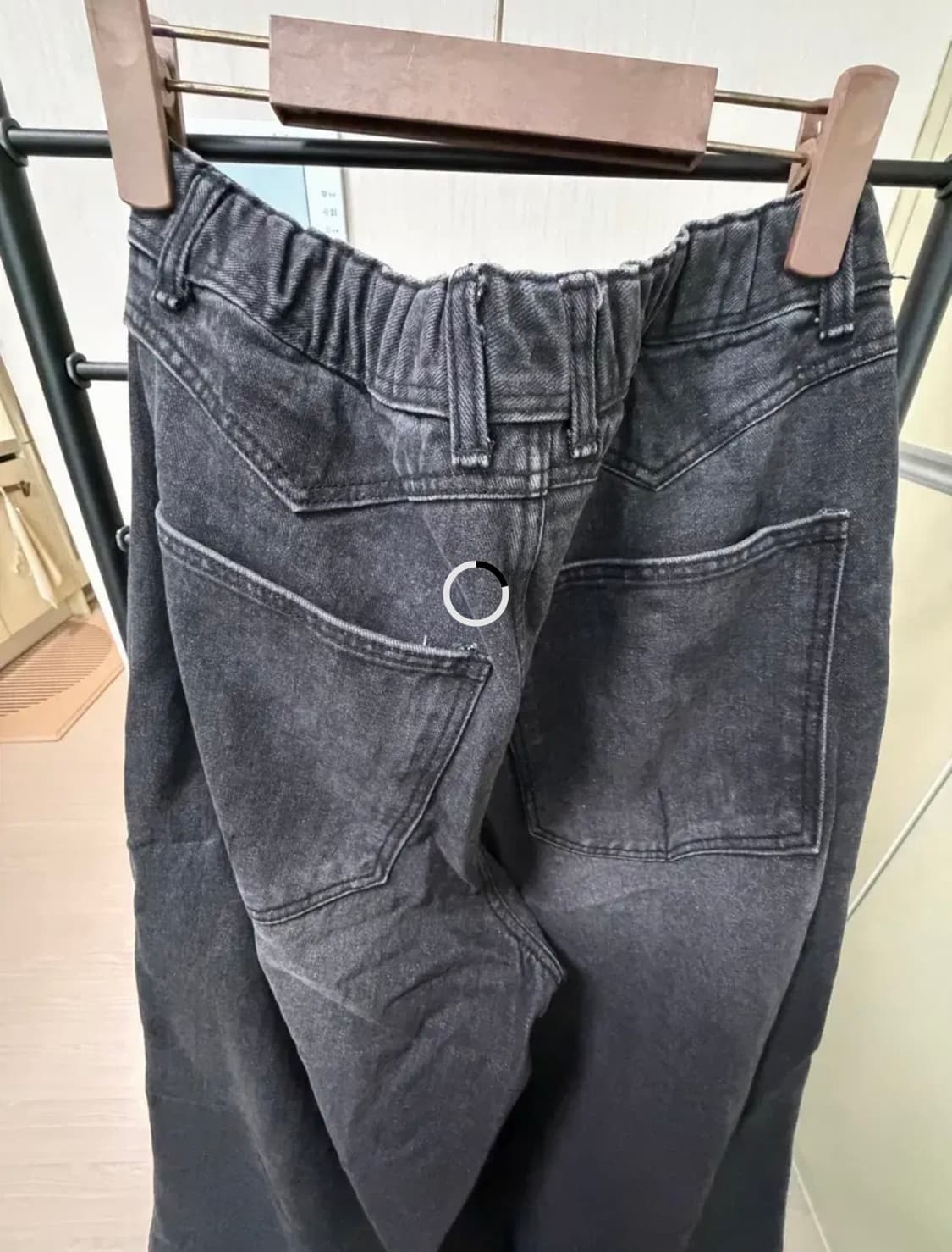 앵글런 흑청 데님 벌룬 팬츠 상품이미지4