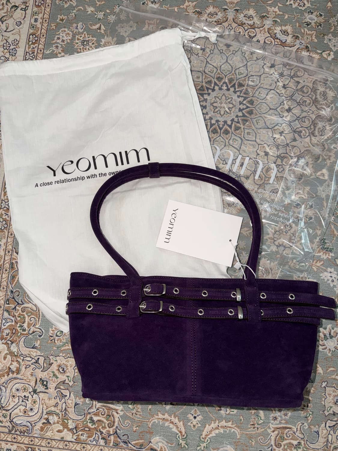 여밈 보트백 퍼플 새상품 상품이미지3