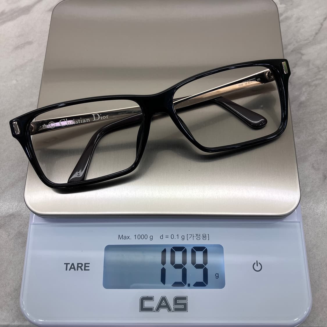 C01 디올 Dior 블랙 골드 콤비 스퀘어 뿔테 안경 상품이미지8