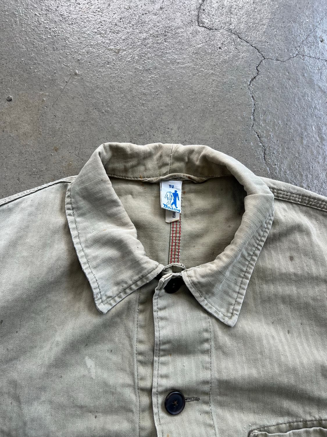HARD FADED VINTAGE BEIGE HBT 헤링본 프렌치워크자 상품이미지7