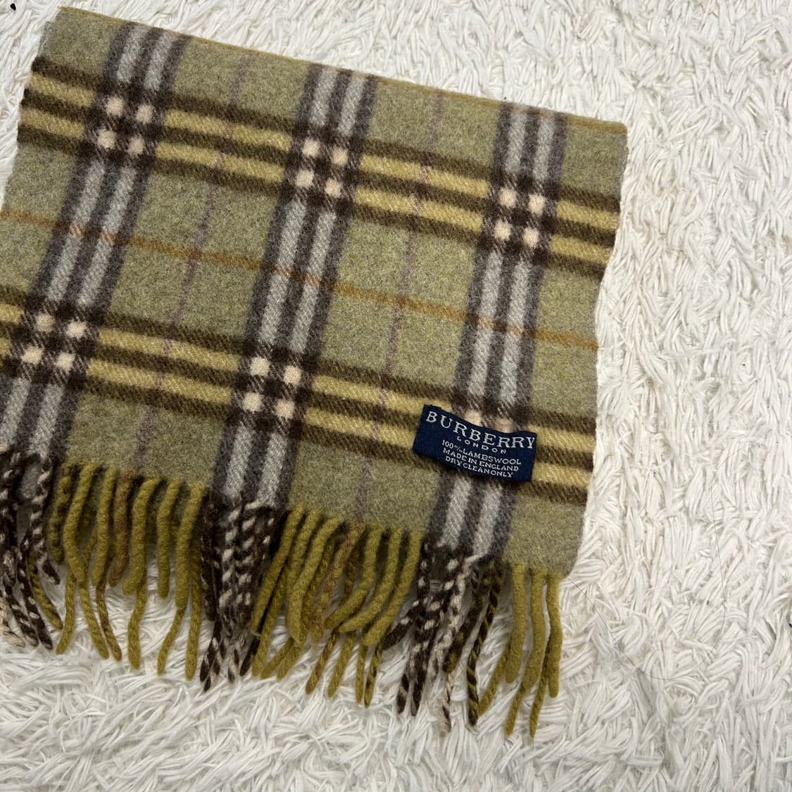 Burberry Khaki Lambswool Muffler 상품이미지5