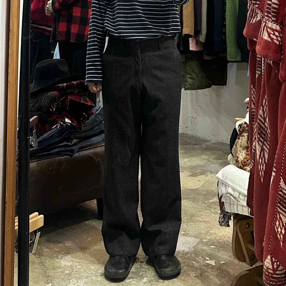 (착용컷) Aquascutum 울 슬랙스 (남성용 31) 상품이미지3