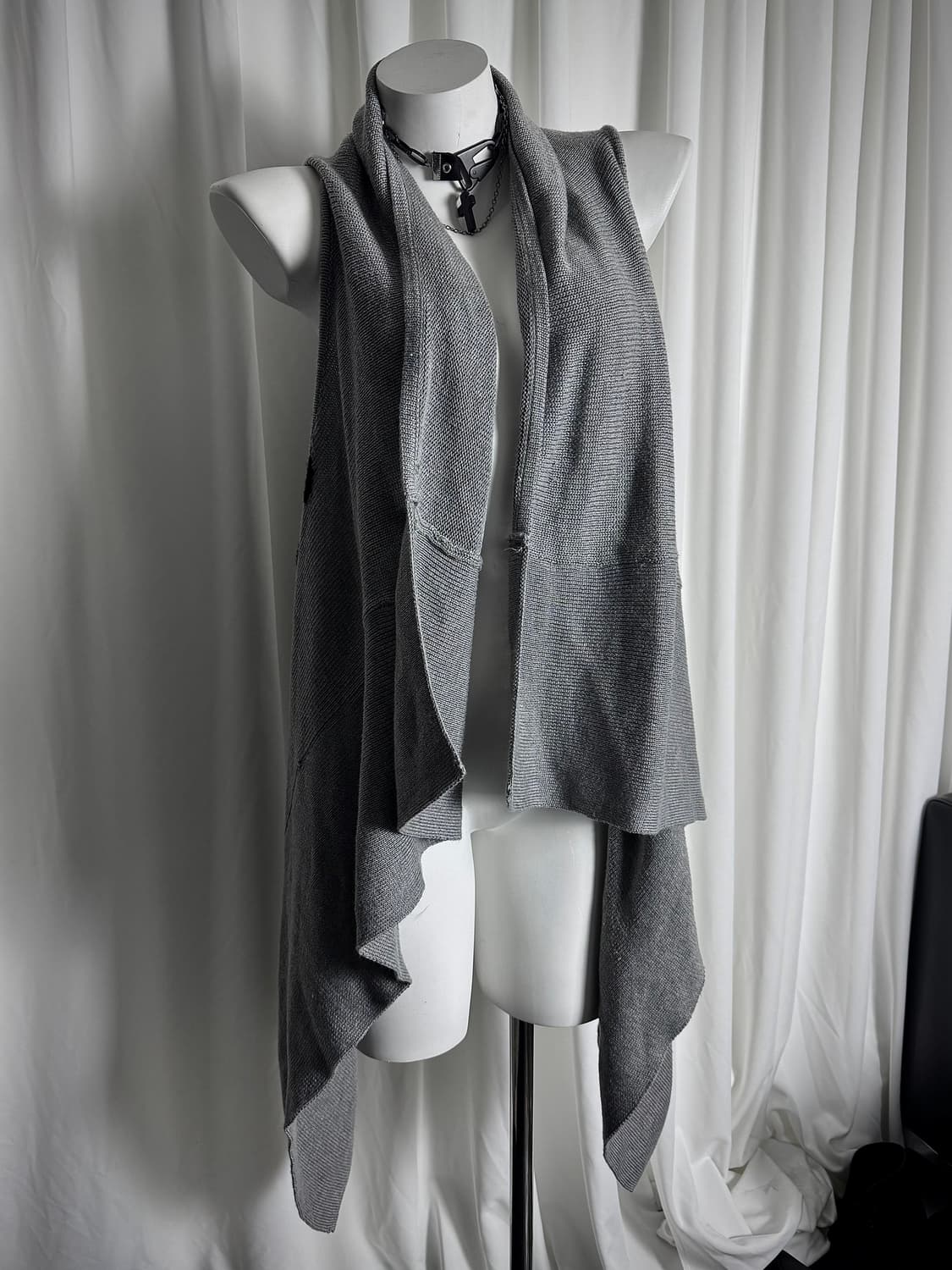 Gray skull knit cardigan 상품이미지2