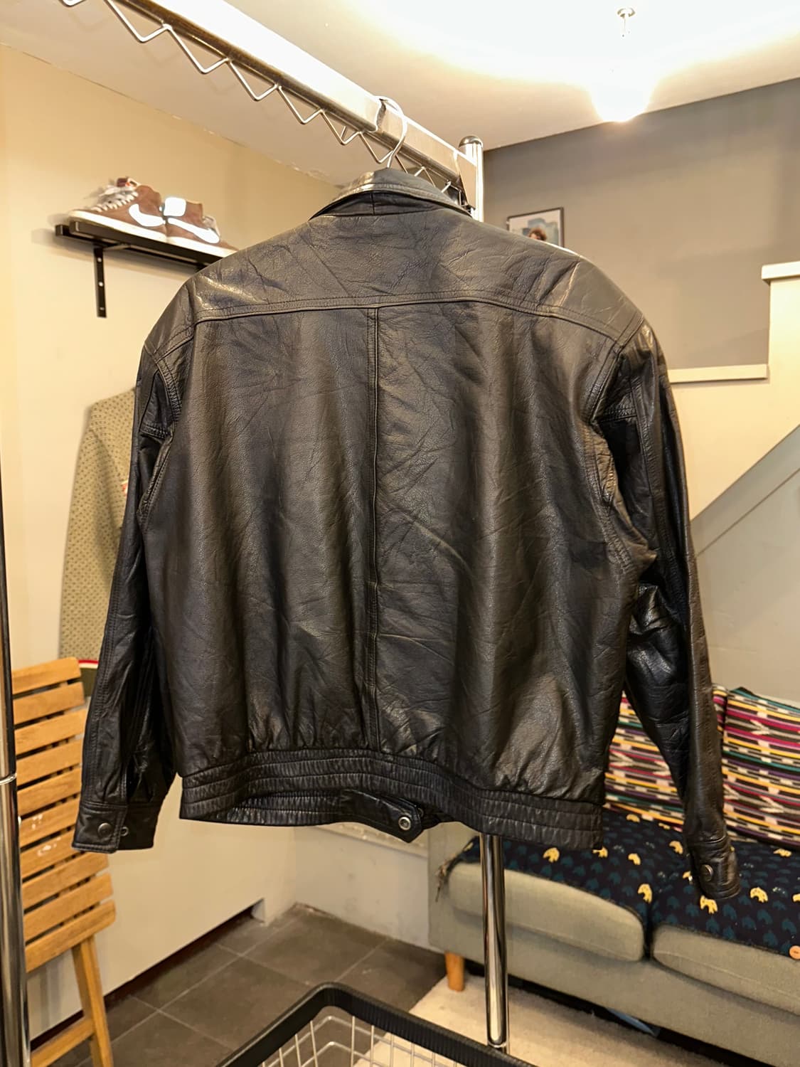 90’s Japanese leather aged rider jacket 상품이미지8