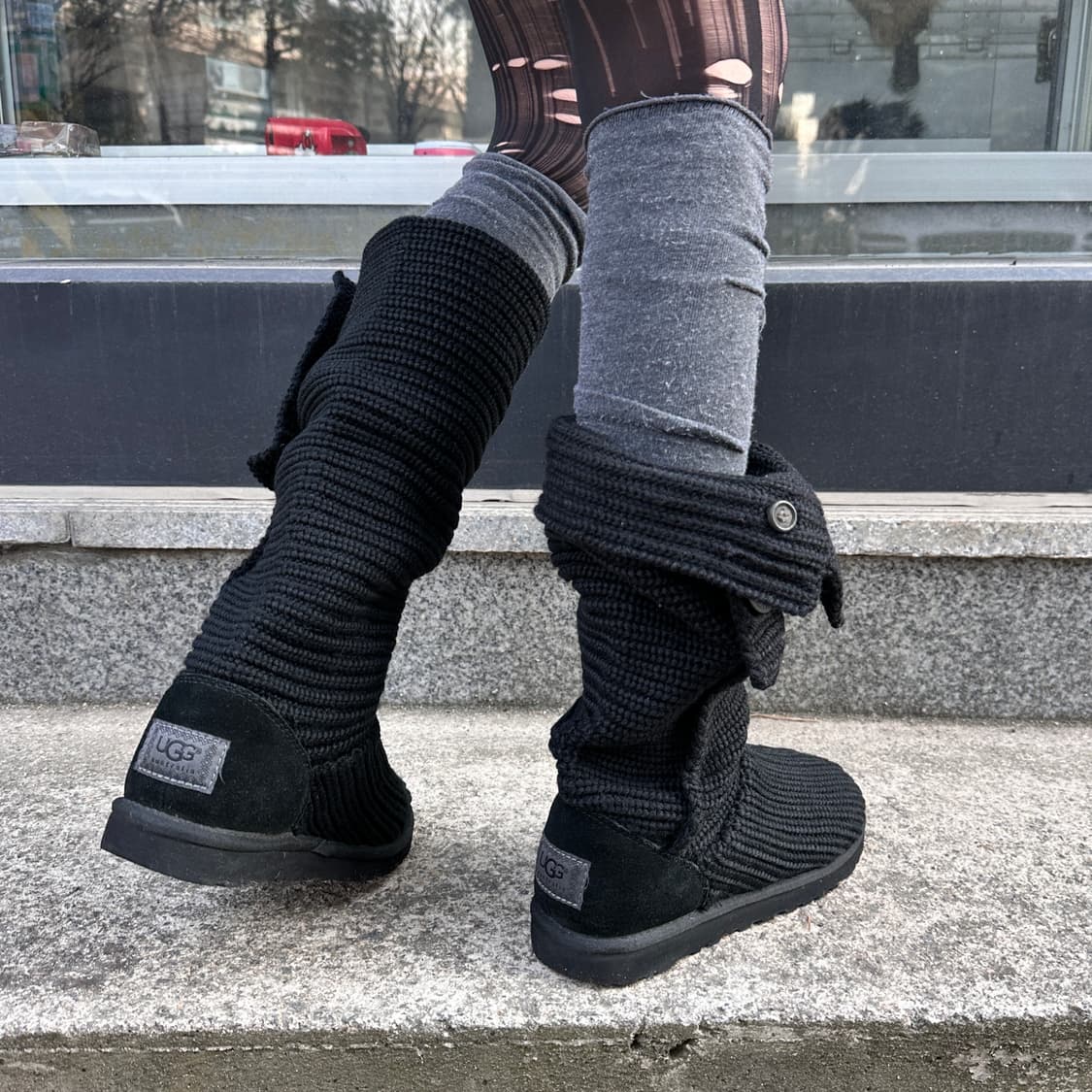 00s 블랙 니트 카디 어그 부츠 상품이미지8