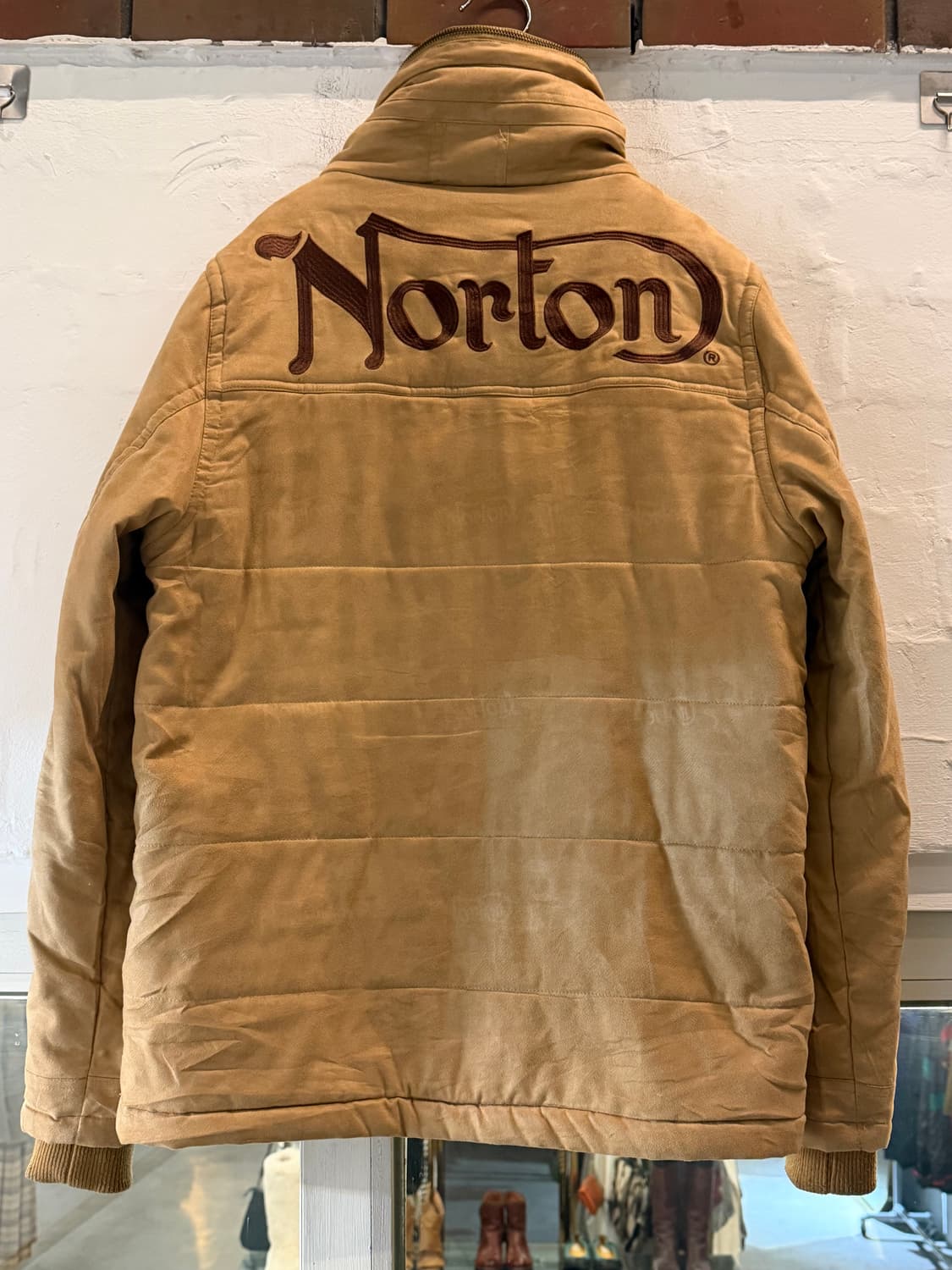 Norton 노턴 로고 자수 카모플라쥬 패딩 자켓 베이지 L 상품이미지8