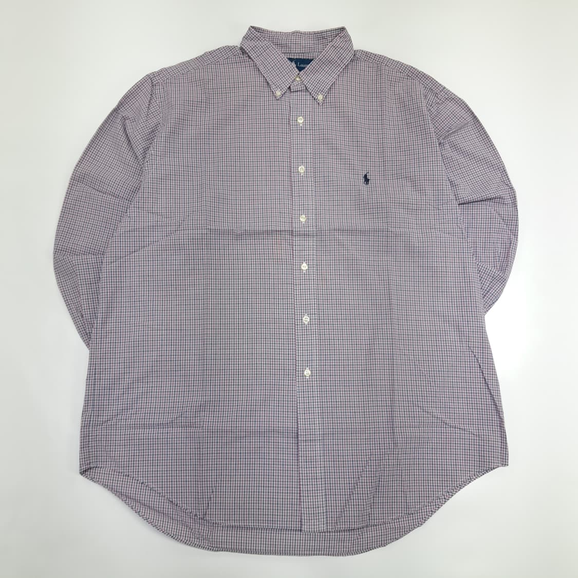 Co985 XL 폴로 랄프로렌 퍼플 마이크로체크 긴팔 셔츠 남방 상품이미지1