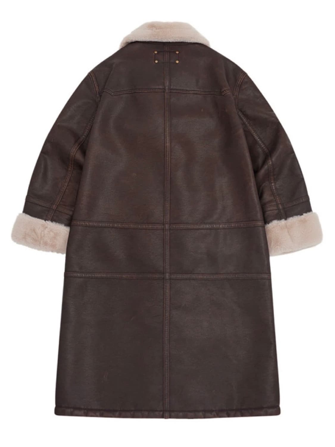 랭글러 우먼즈 하이넥 롱 무스탕 자켓 브라운 M 상품이미지4