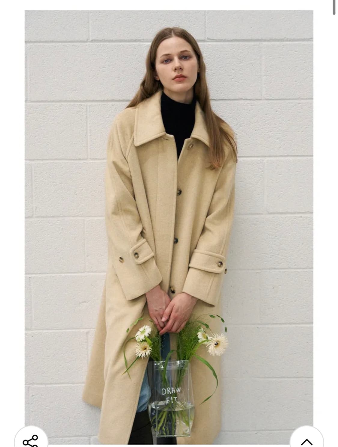 (새상품)(S) 드로우핏 우먼 소프트 캐시미어 싱글 발마칸 코트 상품이미지6