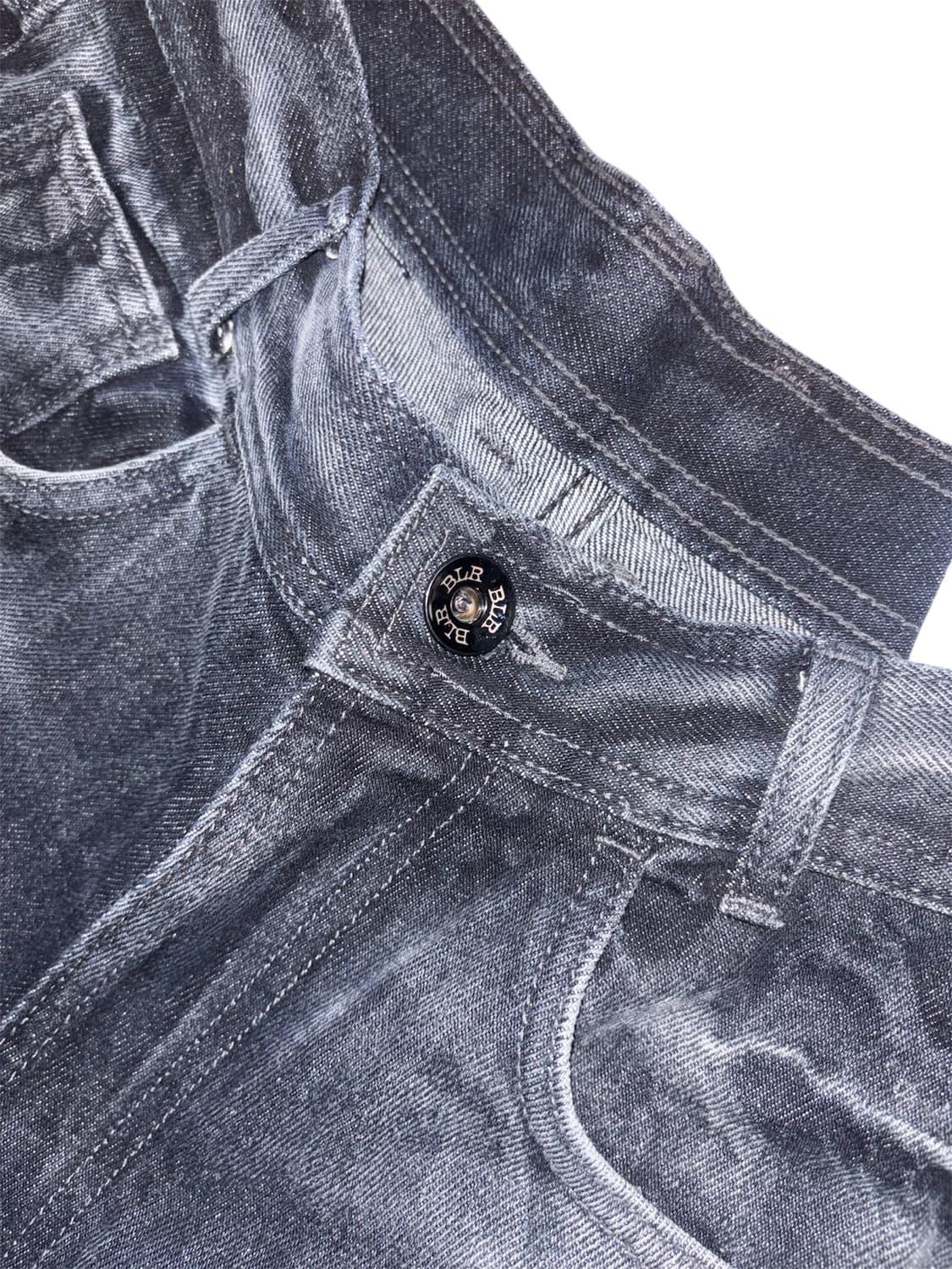 [BLR] 비엘알 크랙 워시드 와이드 데님팬츠 다크블루 S 상품이미지3