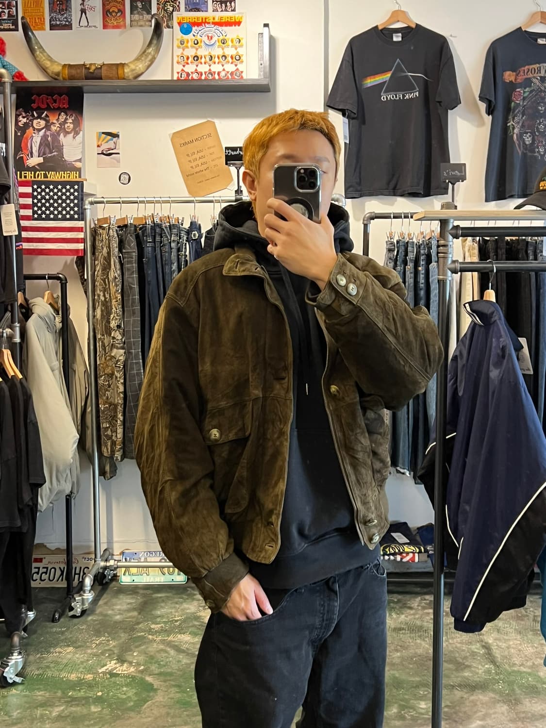 90's [L] 유럽 빈티지 천연가죽 블루종 봄버 자켓 브라운 상품이미지3