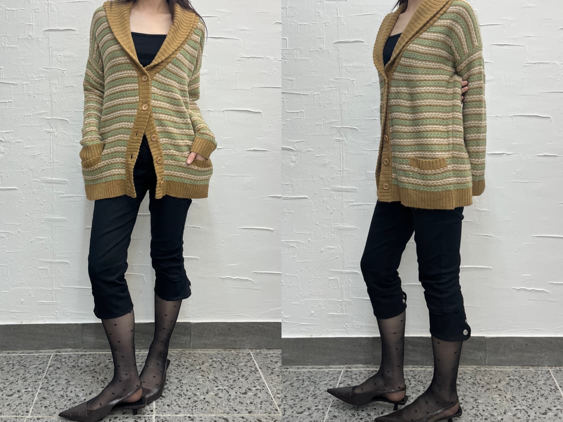 mustards stripe cardigan 상품이미지1