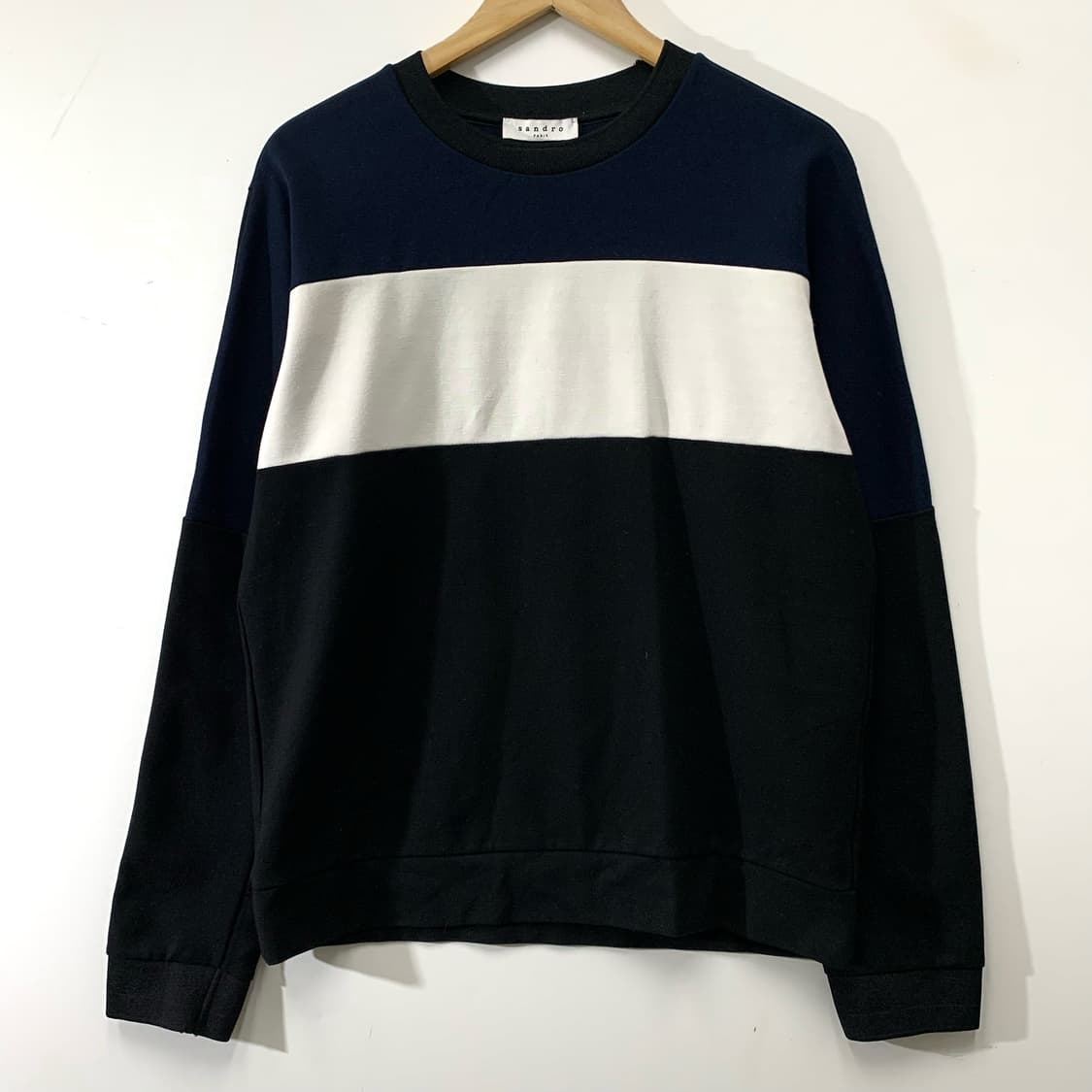 산드로 배색 롱슬리브 맨투맨 상품이미지1