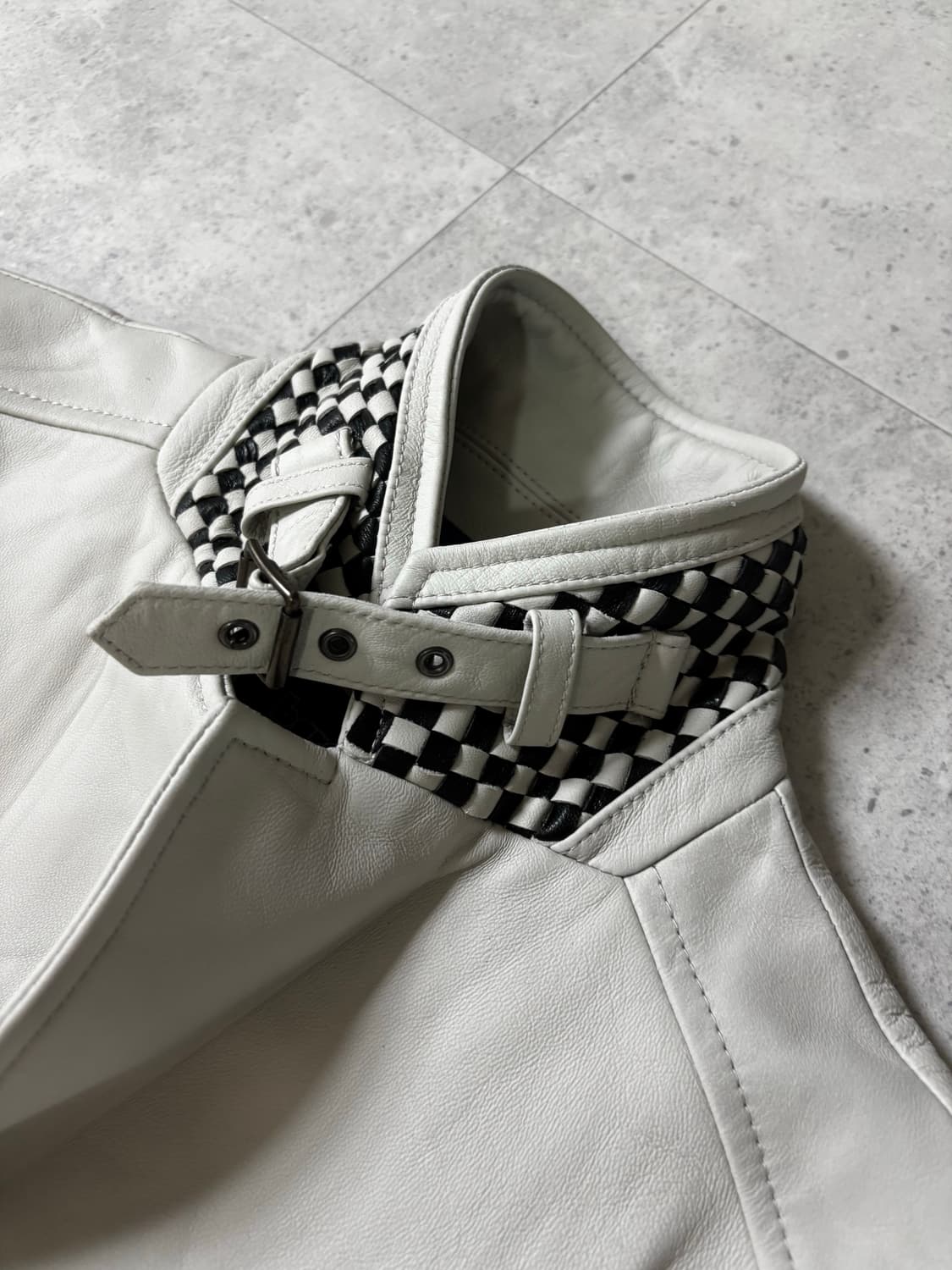 Barassi 화이트 양가죽 자켓 M 상품이미지1