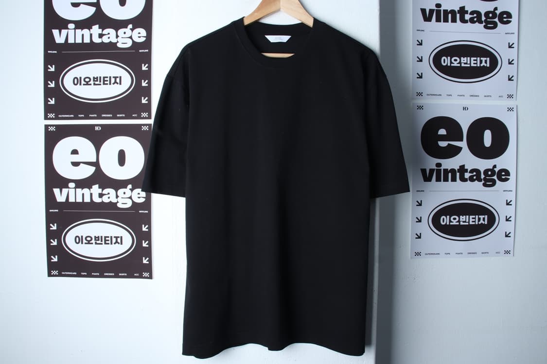 (L-XL) 리우아 반팔 티셔츠 무지 블랙 기본-H3H33854 상품이미지2