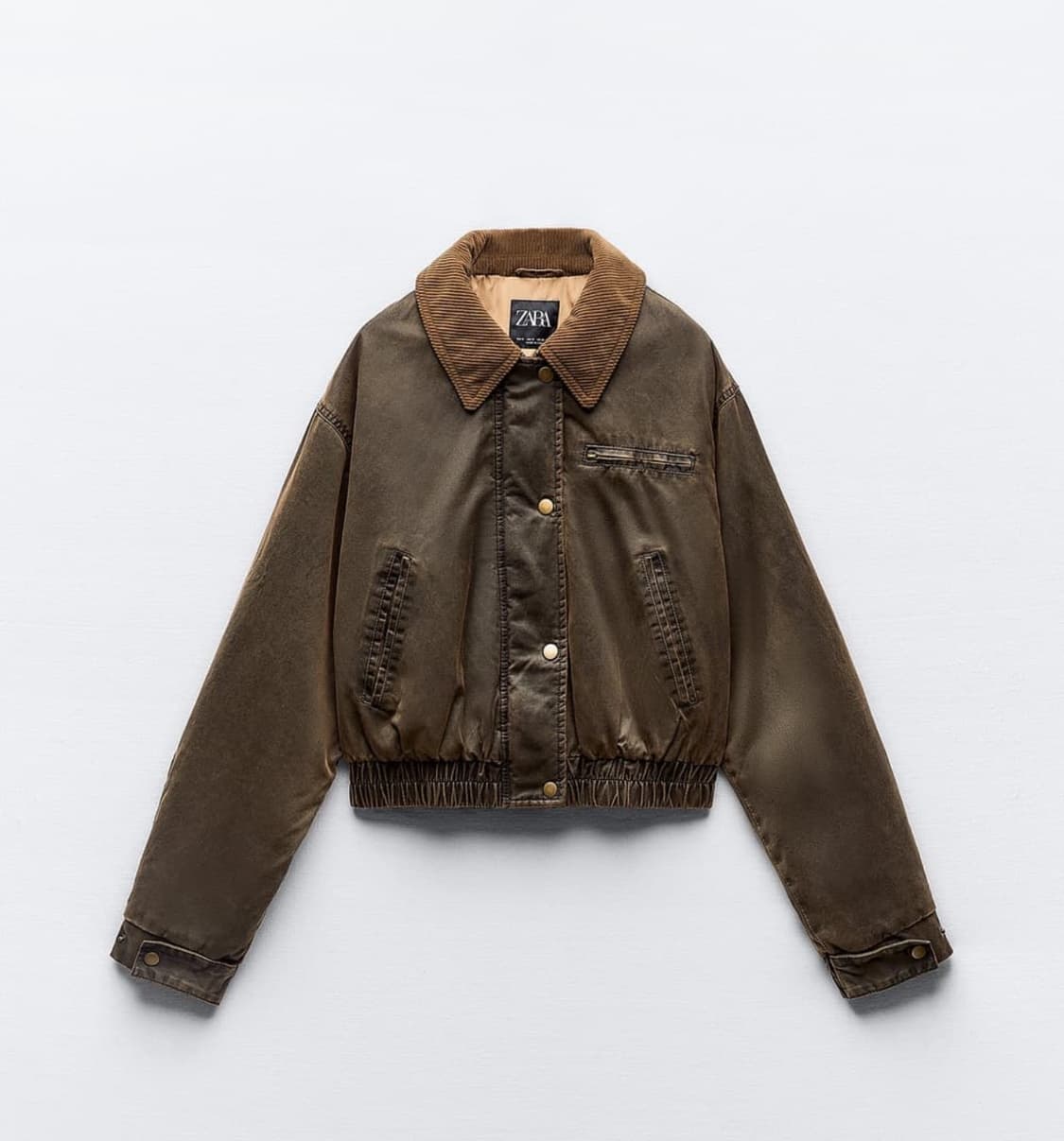자라 왁스드 크롭 봄버자켓 S 상품이미지1