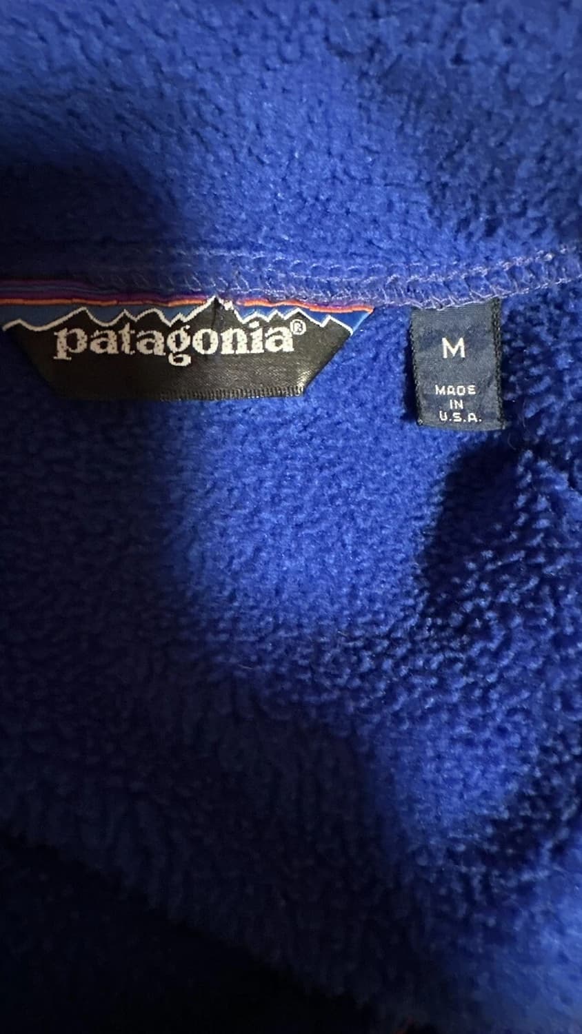 90s 파타고니아 신칠라 스냅-T 블루/레드 USA 상품이미지4