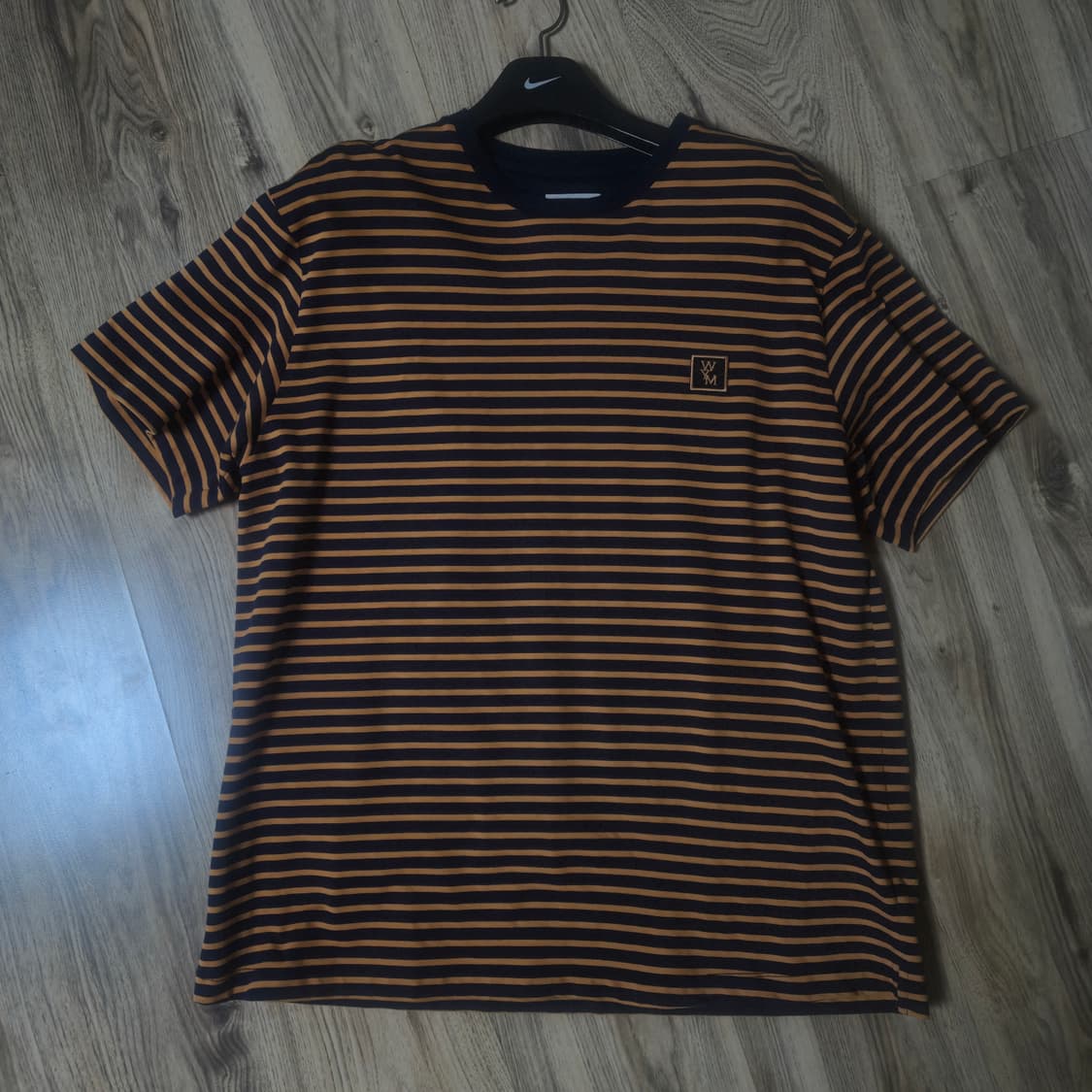 우영미 백로고 스트라이프 티셔츠 오렌지 105(50) 사이즈 상품이미지2