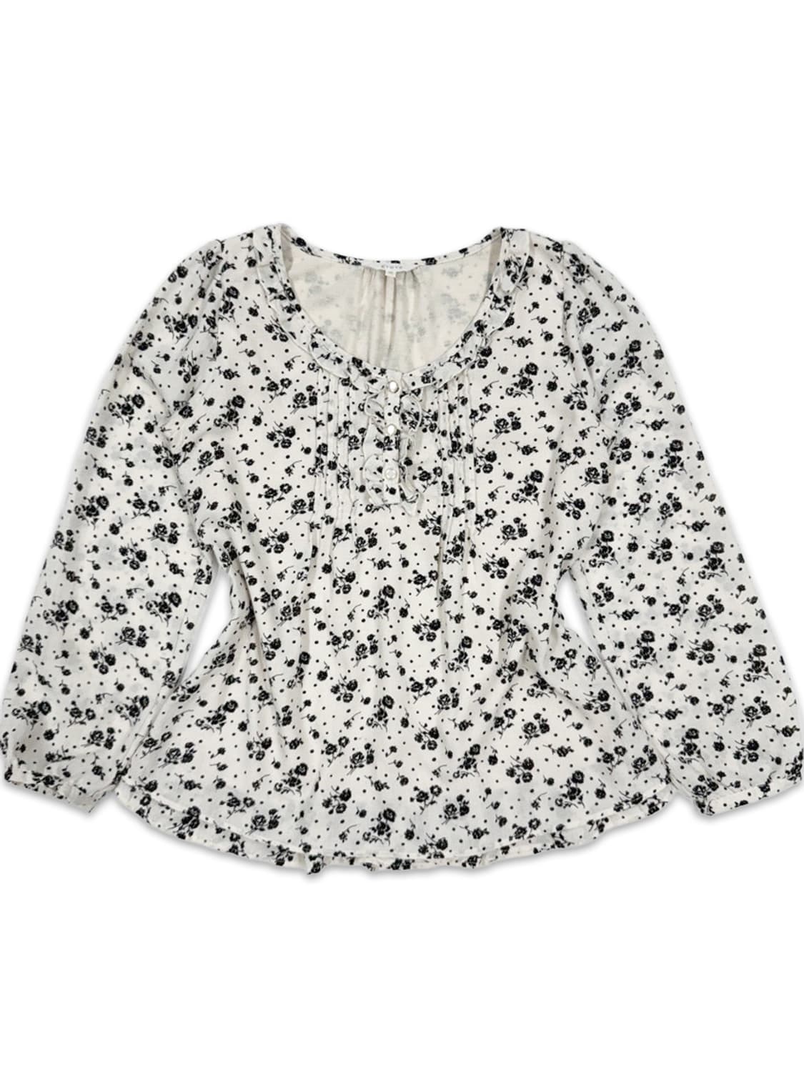 빈티지 로즈 프릴 모리 블라우스 상품이미지1