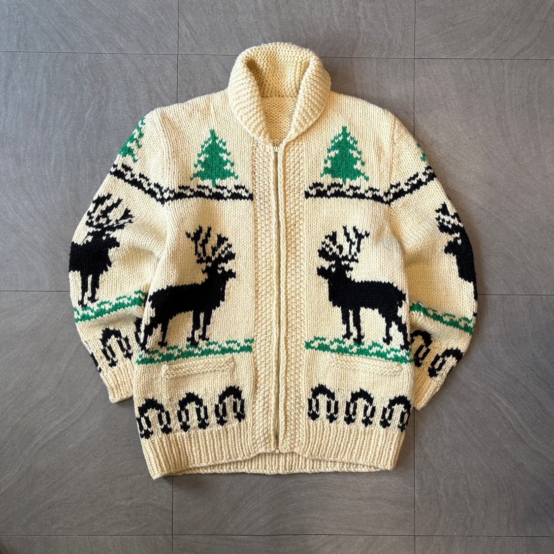 빈티지 사슴 자수 코위찬 자켓 상품이미지1