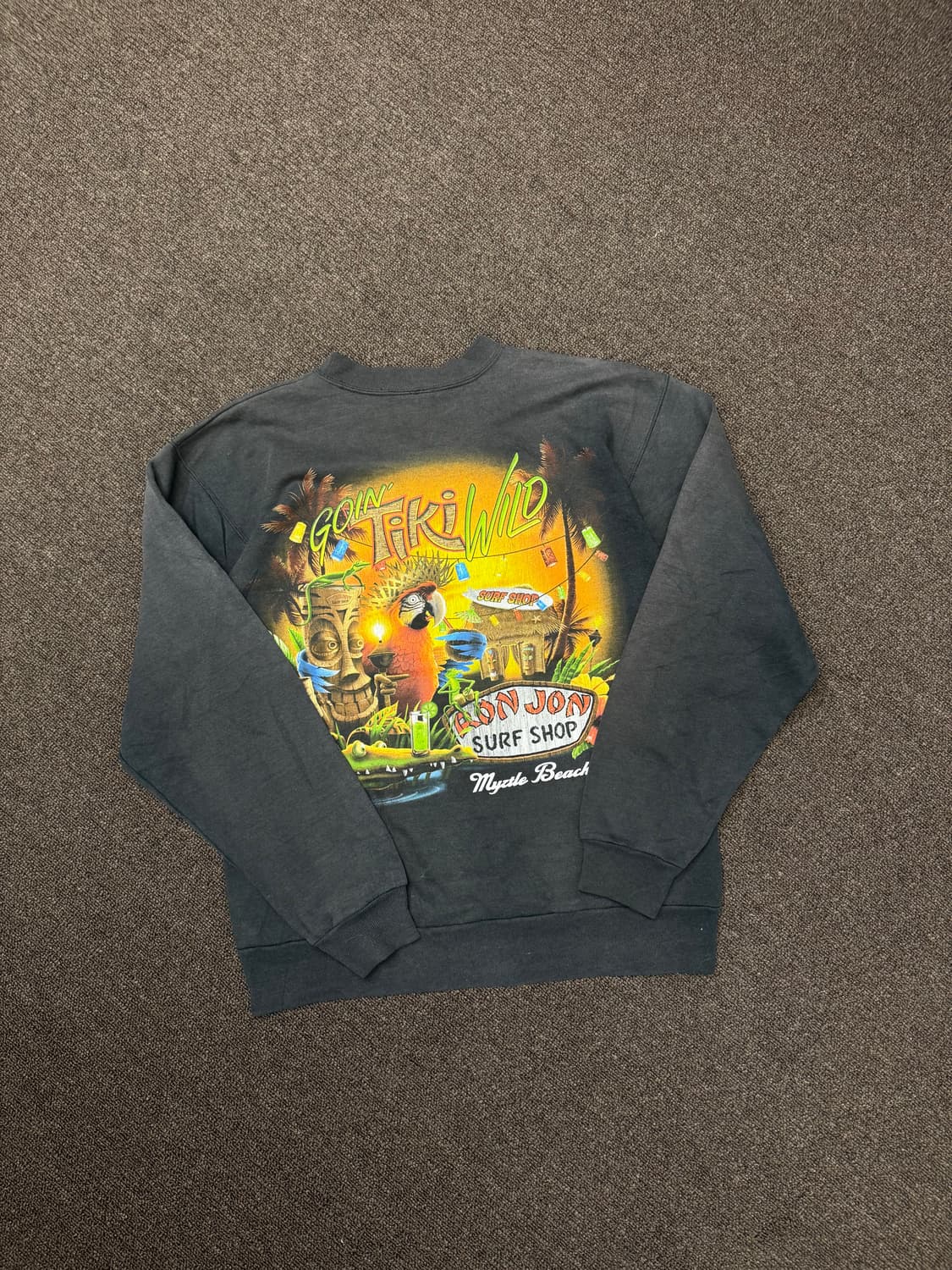 OS)Ron Jon 빈티지 프린팅 블랙 스웻셔츠i 상품이미지4