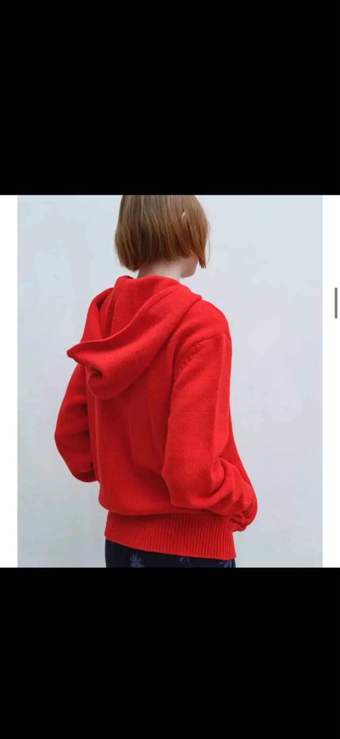 엔조블루스 코지 니트 후드 집업(RED) 상품이미지4