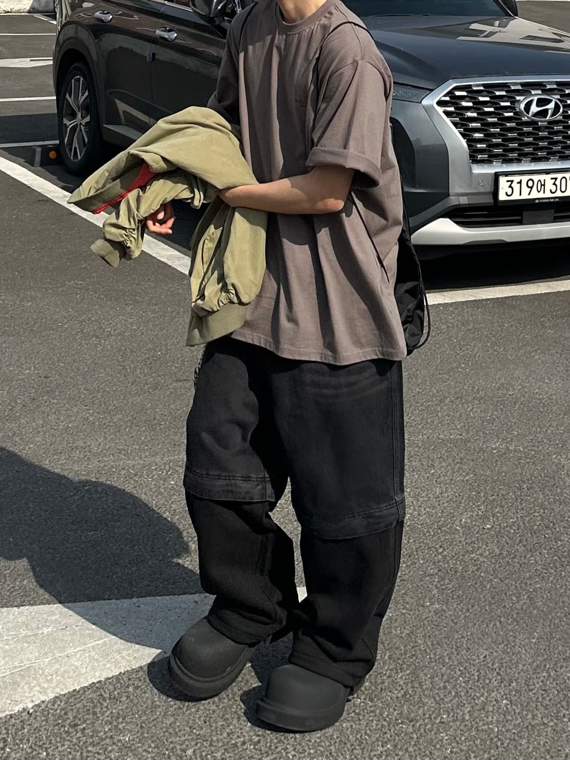 언더마이카 Mu.05 안티 로고 오버핏 반팔티 카키(2) 상품이미지2