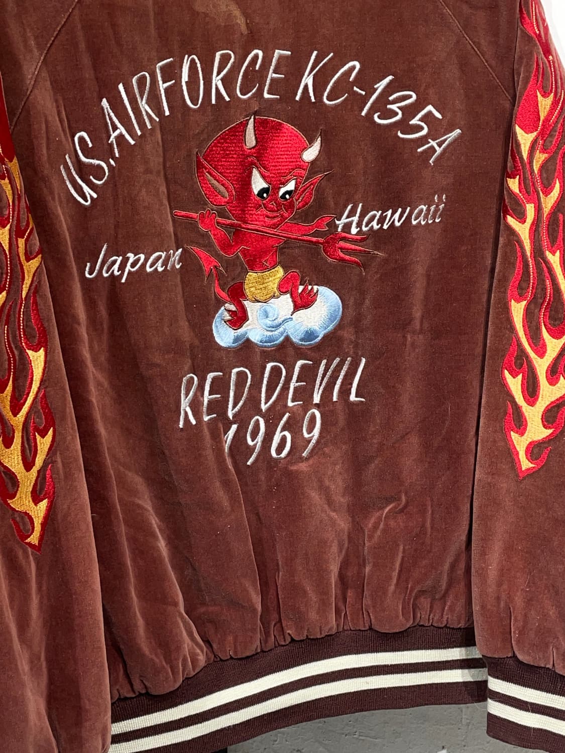 JPN 일본 브랜드 BBH 벨벳 빅로고 재패니즈 자수 스카잔  L 상품이미지5