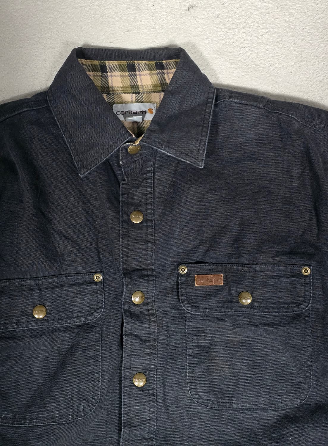 Karhartt 칼하트 블랙 체크 안감 워크 자켓 상품이미지3