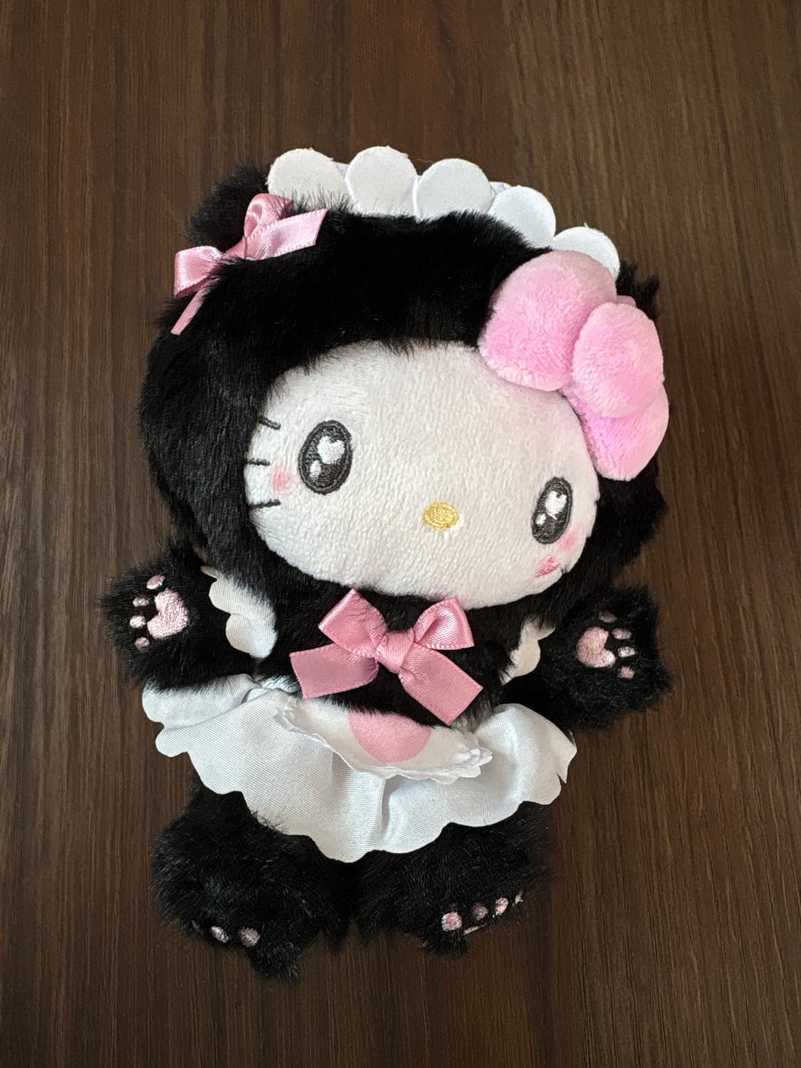 메이드 키티 하트카라비너 인형 키링(블랙 상품이미지1