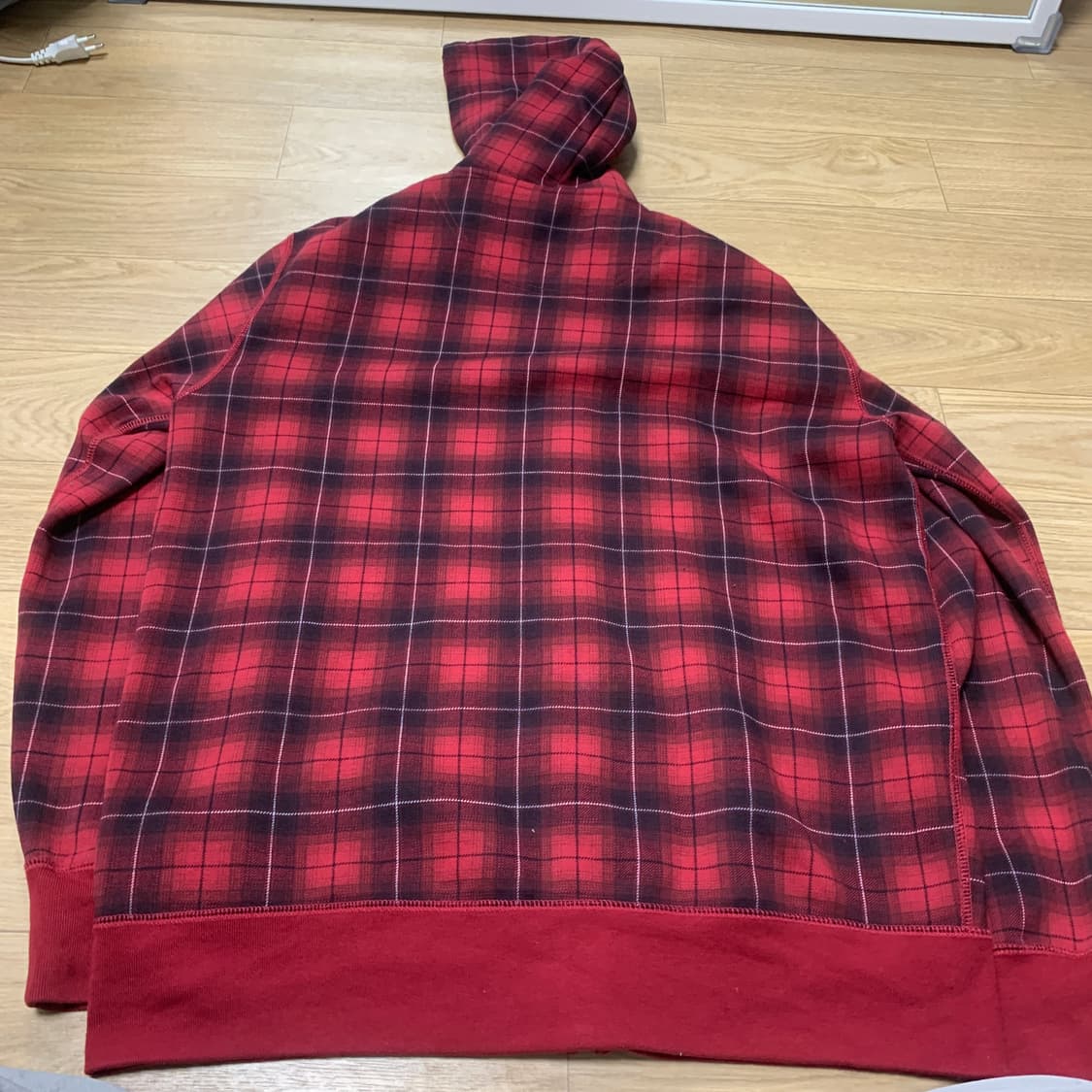 XL)Uniqlo 유니클로 레드 체크 후드집업 상품이미지2