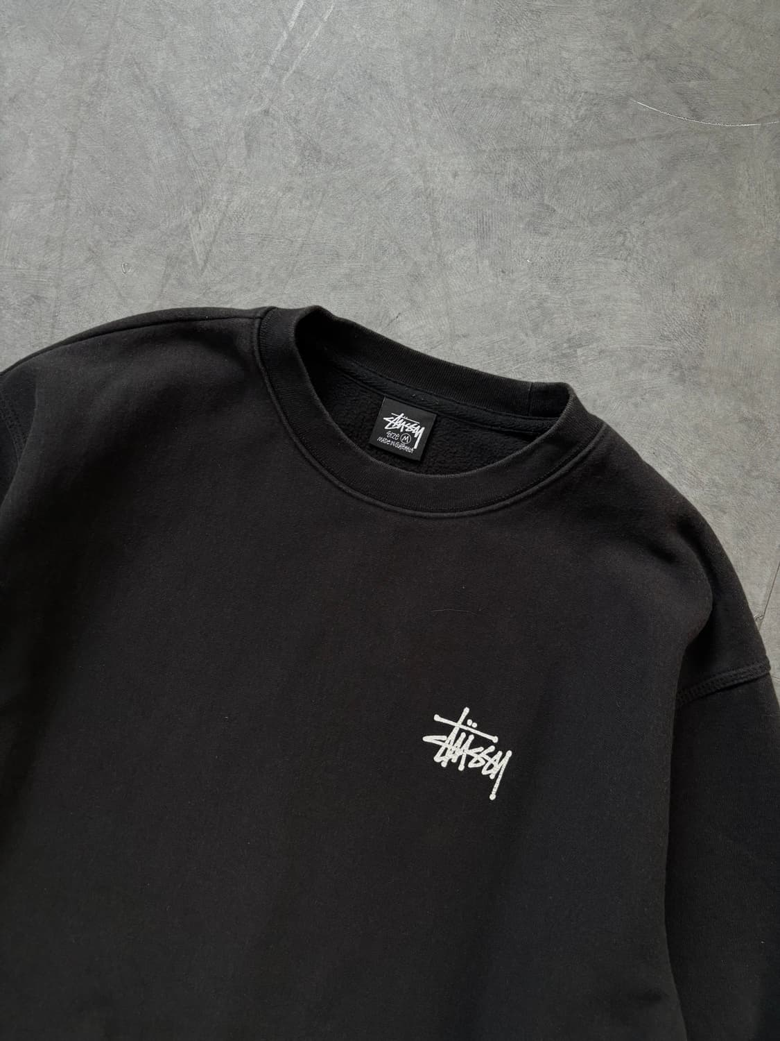 Stussy 스투시 스탁로고 블랙 맨투맨 상품이미지2