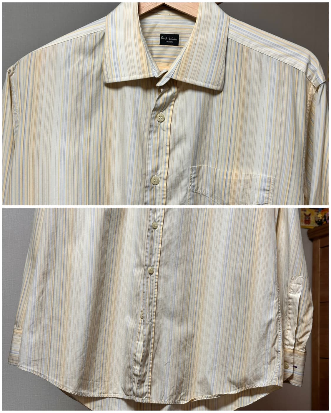 폴스미스 바코드 스트라이프셔츠 15 1/2 옐로우 상품이미지2