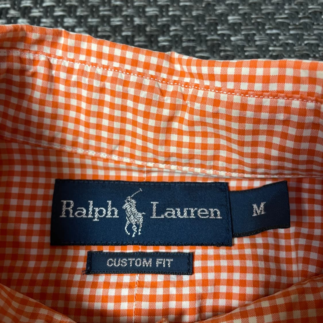 폴로랄프로렌 그린포니 오렌지 마이크로 체크 긴팔 셔츠 커스텀핏 M 상품이미지4
