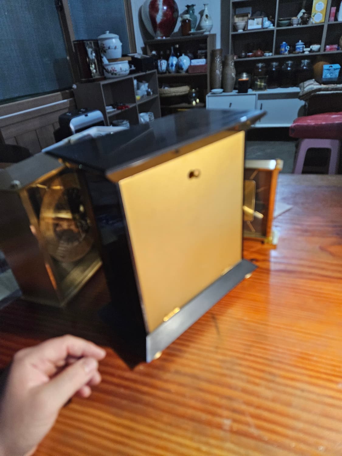 세이코 고급 흑단, 황동 정밀쿼츠 빈티지 탁상시계 상품이미지3